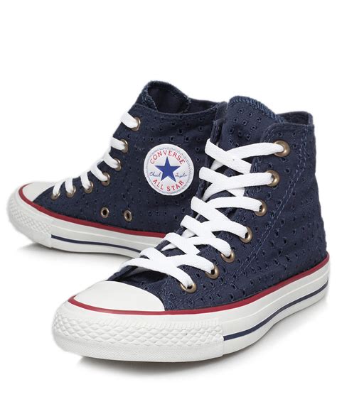 navy blue converse high tops